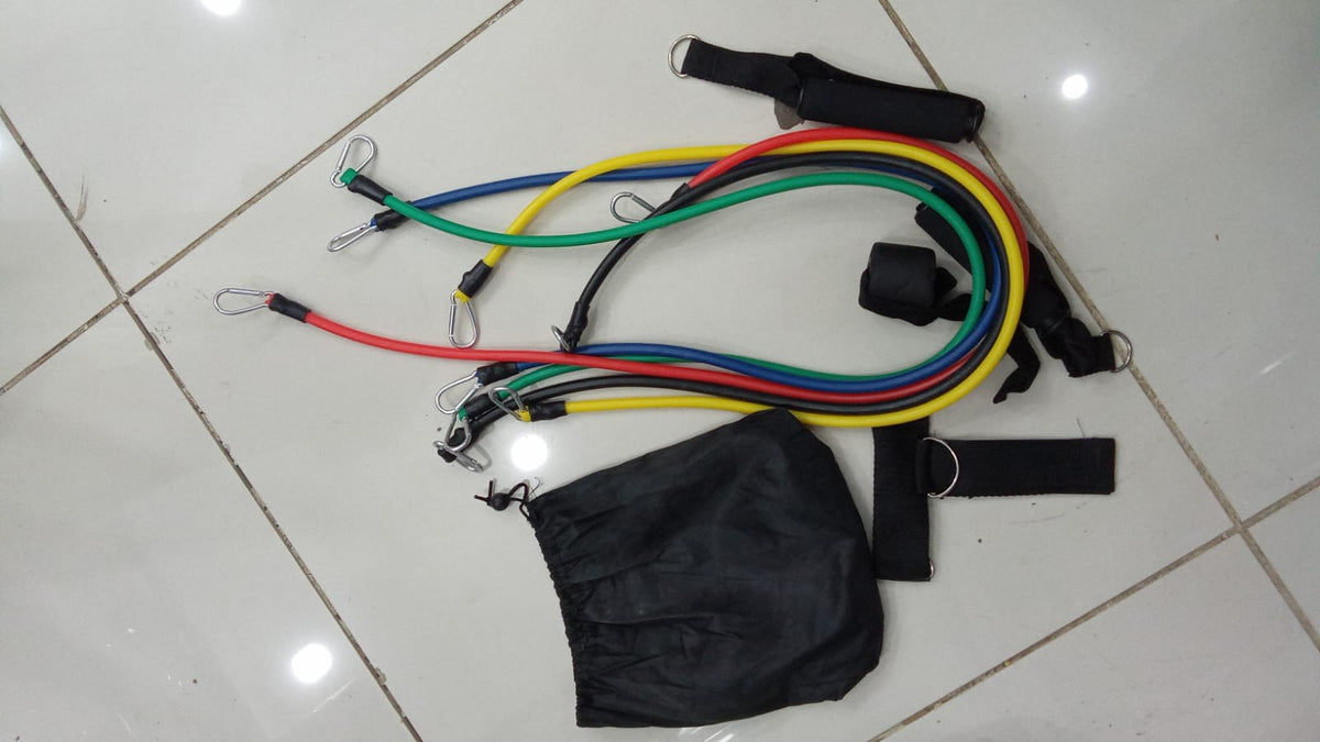 5-Piece Resistance Bands Set – Full Body Workout & Home Gym Exercise Kit
