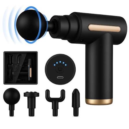 4-in-1 Rechargeable Massage Gun – Deep Muscle Relaxation
