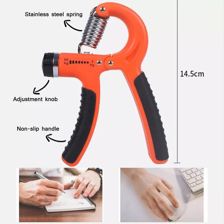 Adjustable Hand Grip Strengthener with Spring Resistance – 60kg Heavy Duty Forearm & Hand Exerciser