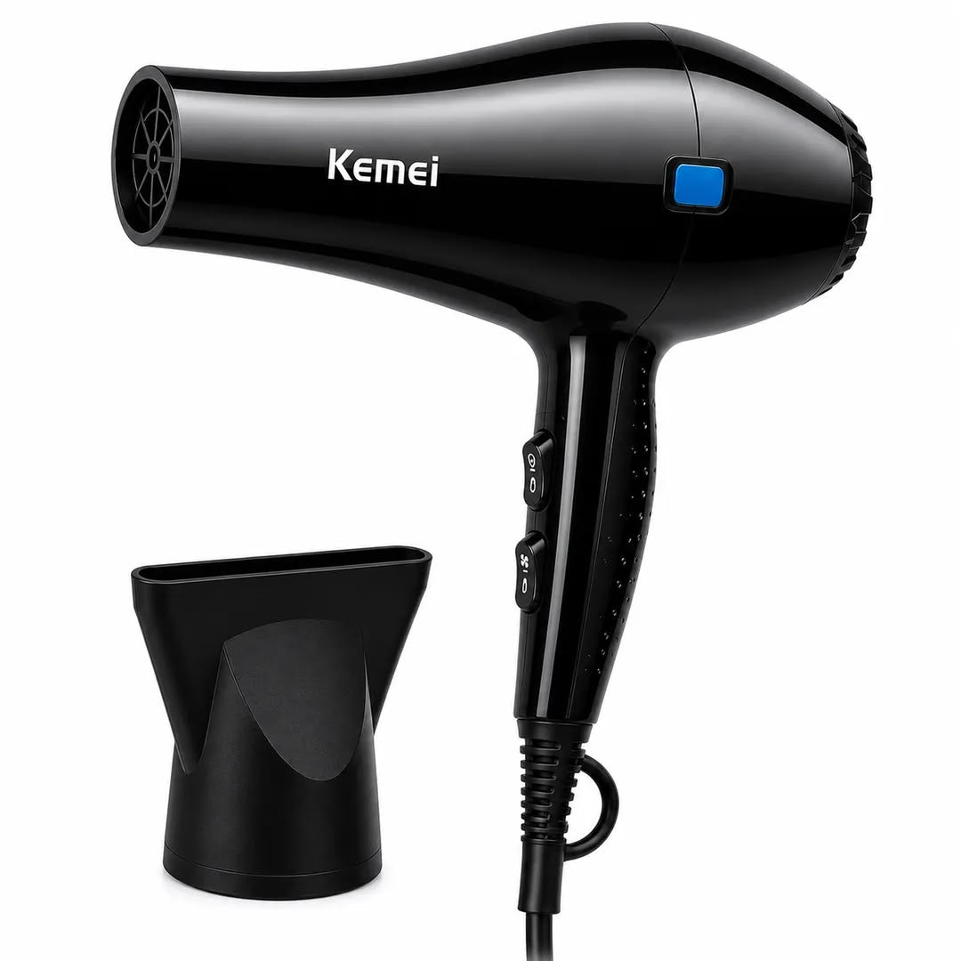 Kemei Professional Hair Dryer 5000W – High-Speed Blow Dryer with 3 Heat & 2 Speed Settings