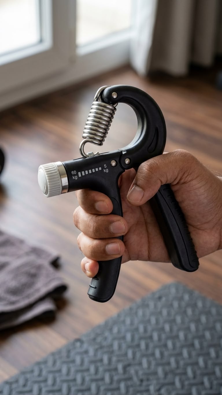 Adjustable Hand Grip Strengthener with Spring Resistance – 60kg Heavy Duty Forearm & Hand Exerciser