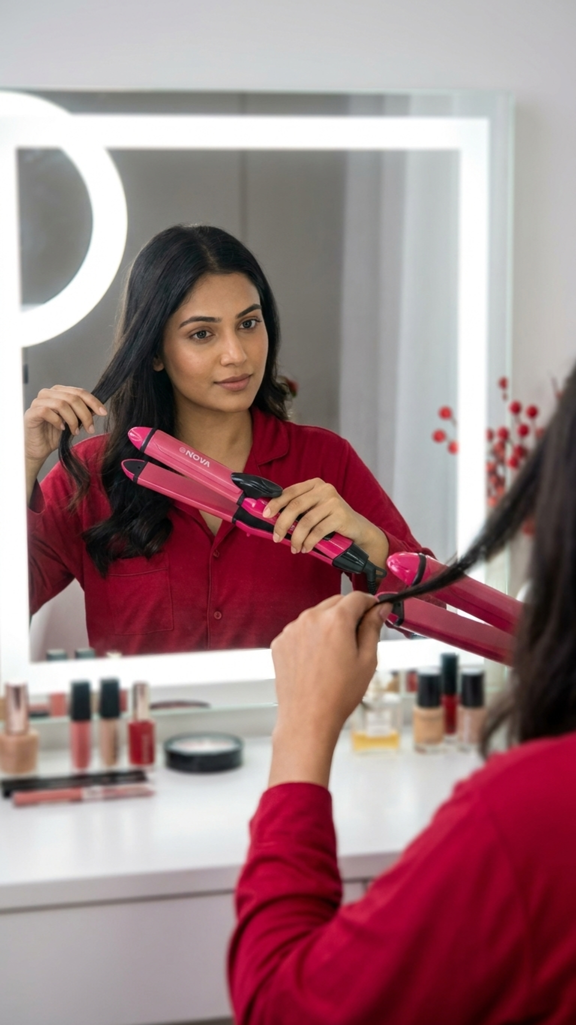 NOVA 2 in 1 Hair Beauty Set – Hair Straightener & Curler