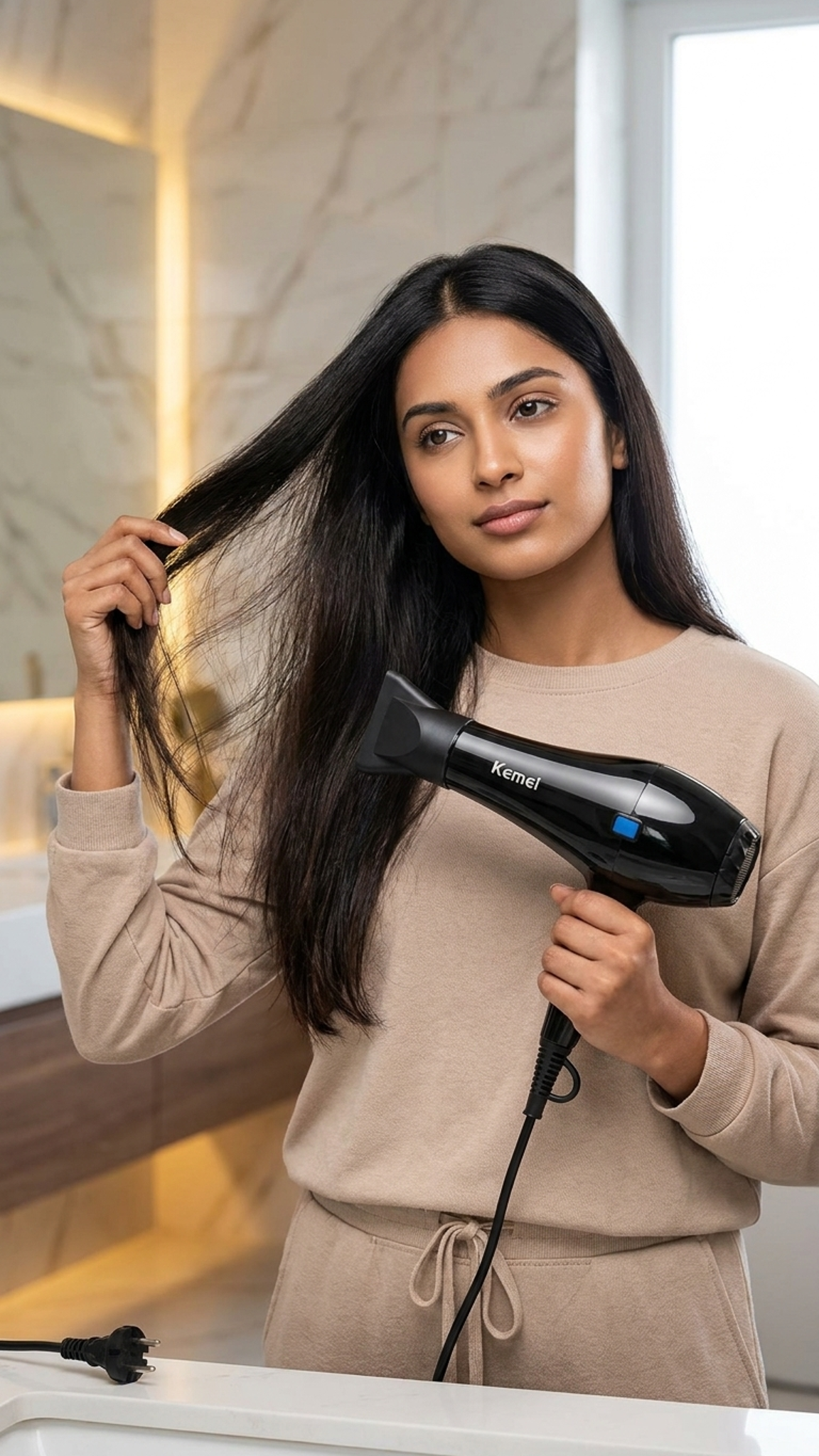 Kemei Professional Hair Dryer 5000W – High-Speed Blow Dryer with 3 Heat & 2 Speed Settings