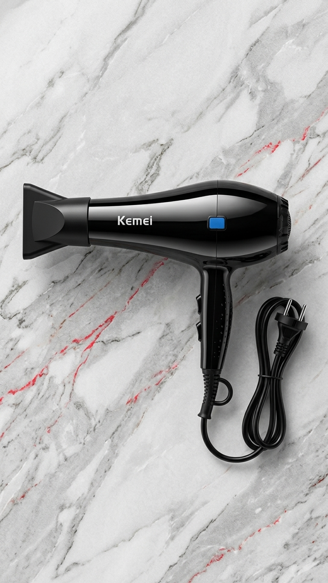 Kemei Professional Hair Dryer 5000W – High-Speed Blow Dryer with 3 Heat & 2 Speed Settings
