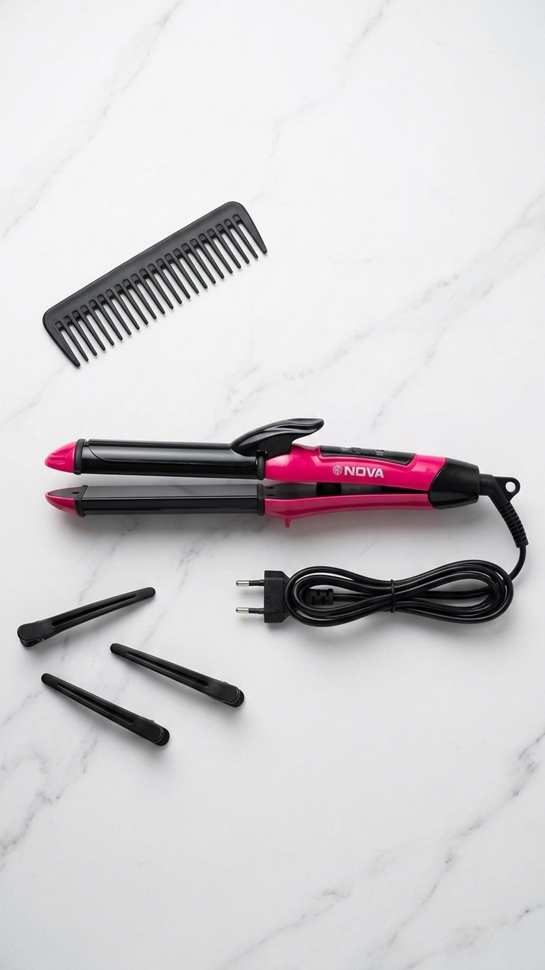 NOVA 2 in 1 Hair Beauty Set – Hair Straightener & Curler