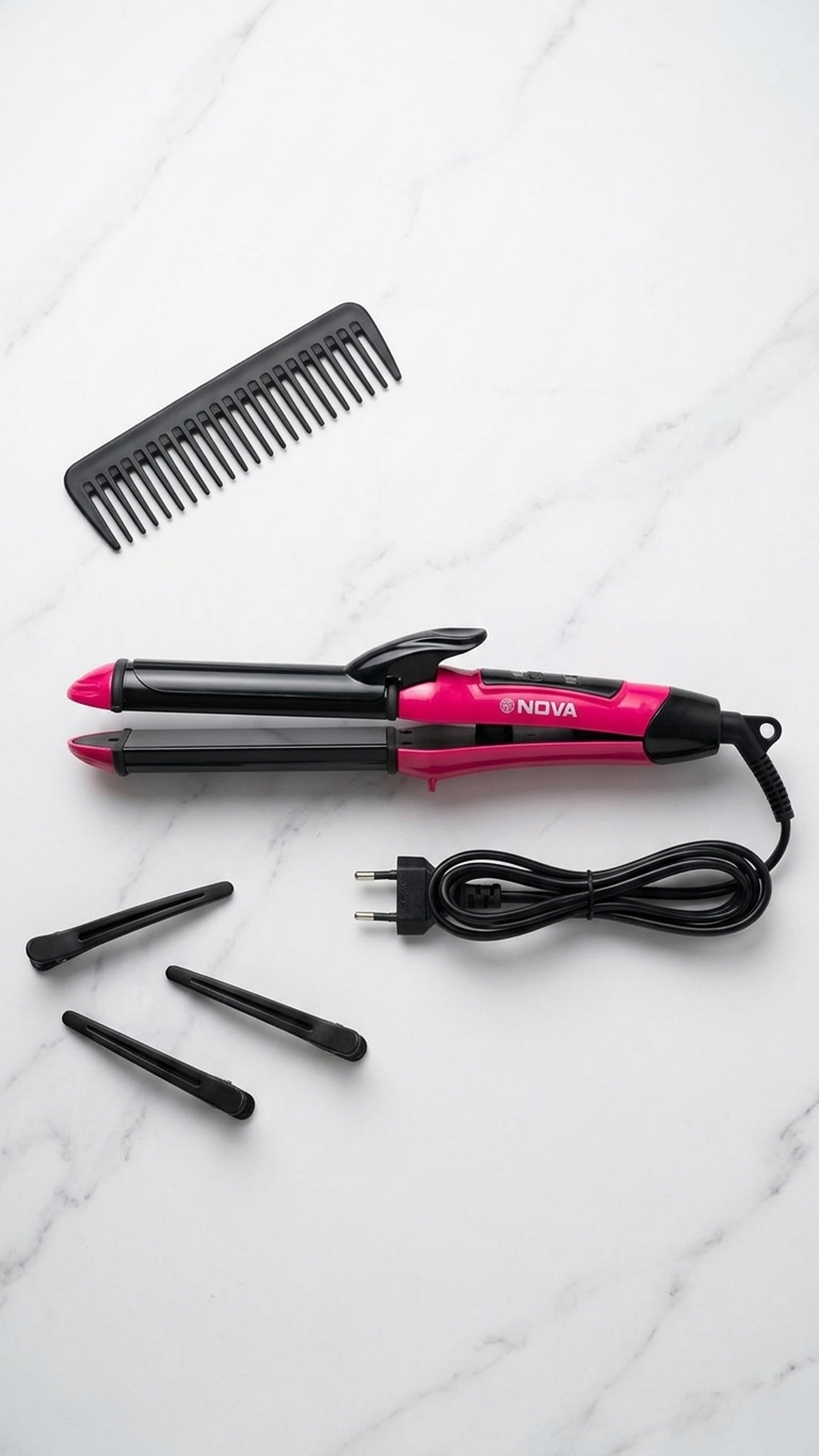 NOVA 2 in 1 Hair Beauty Set – Hair Straightener & Curler