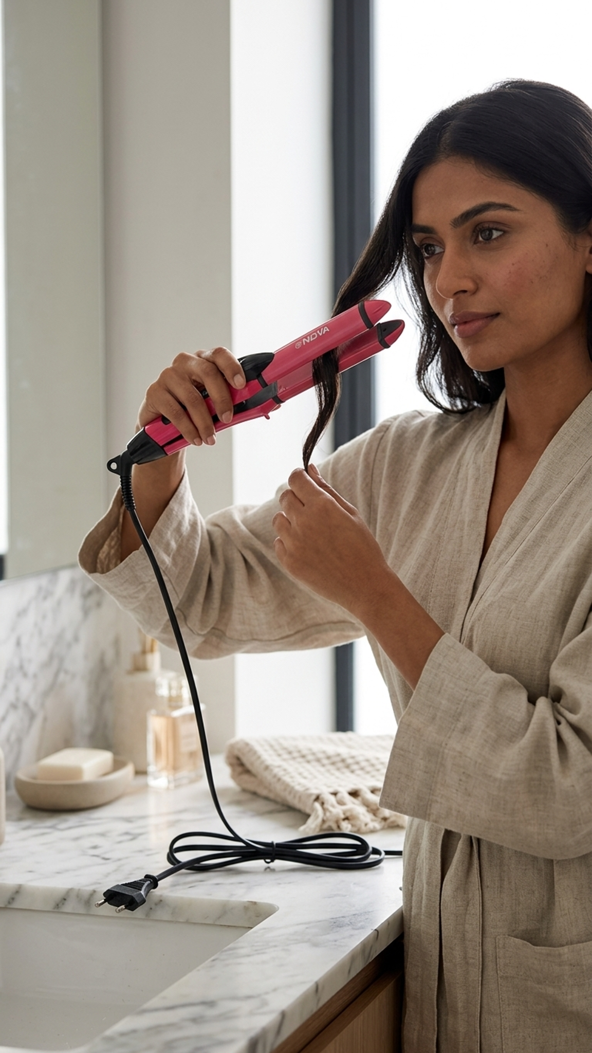NOVA 2 in 1 Hair Beauty Set – Hair Straightener & Curler
