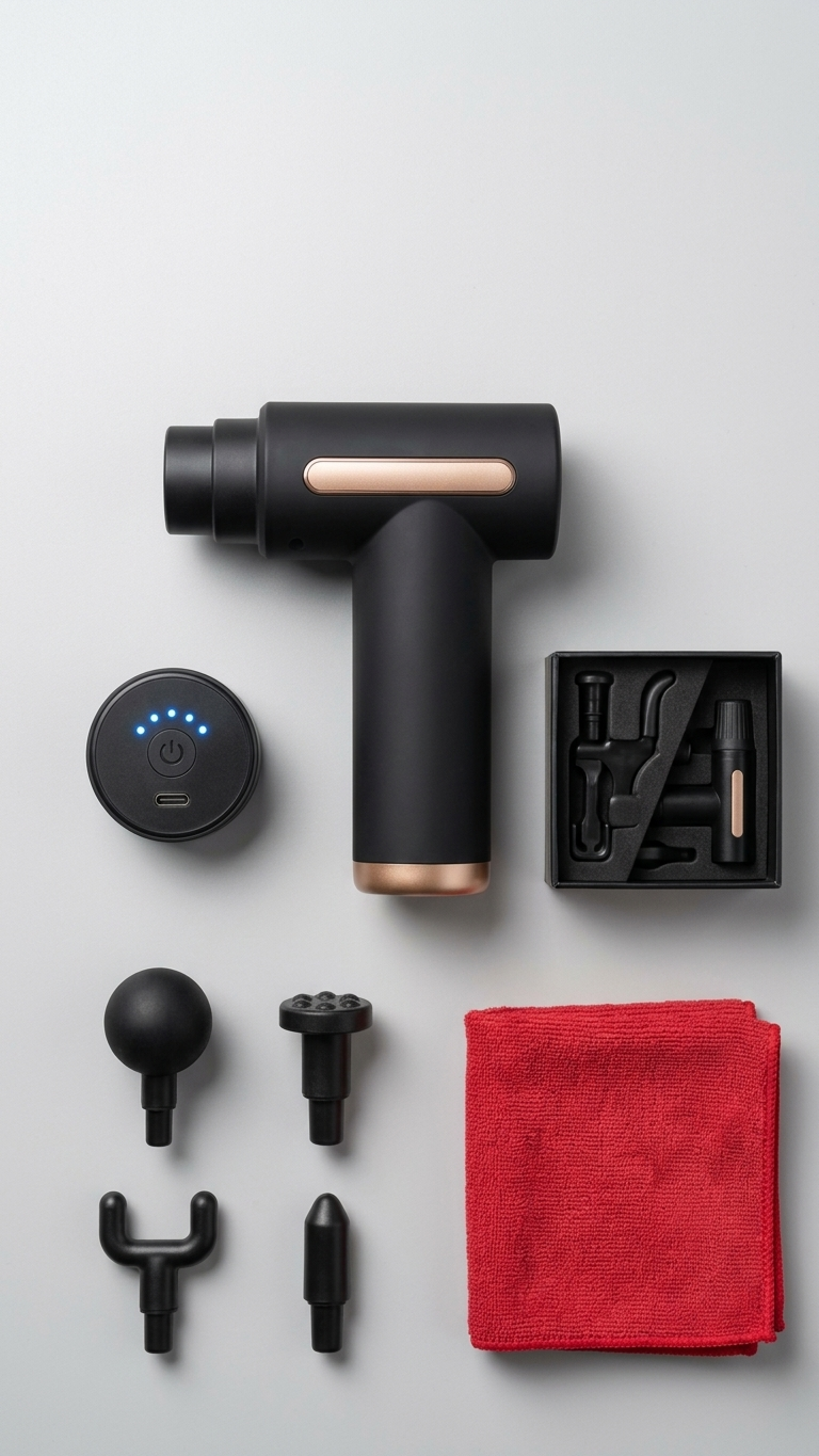4-in-1 Rechargeable Massage Gun – Deep Muscle Relaxation