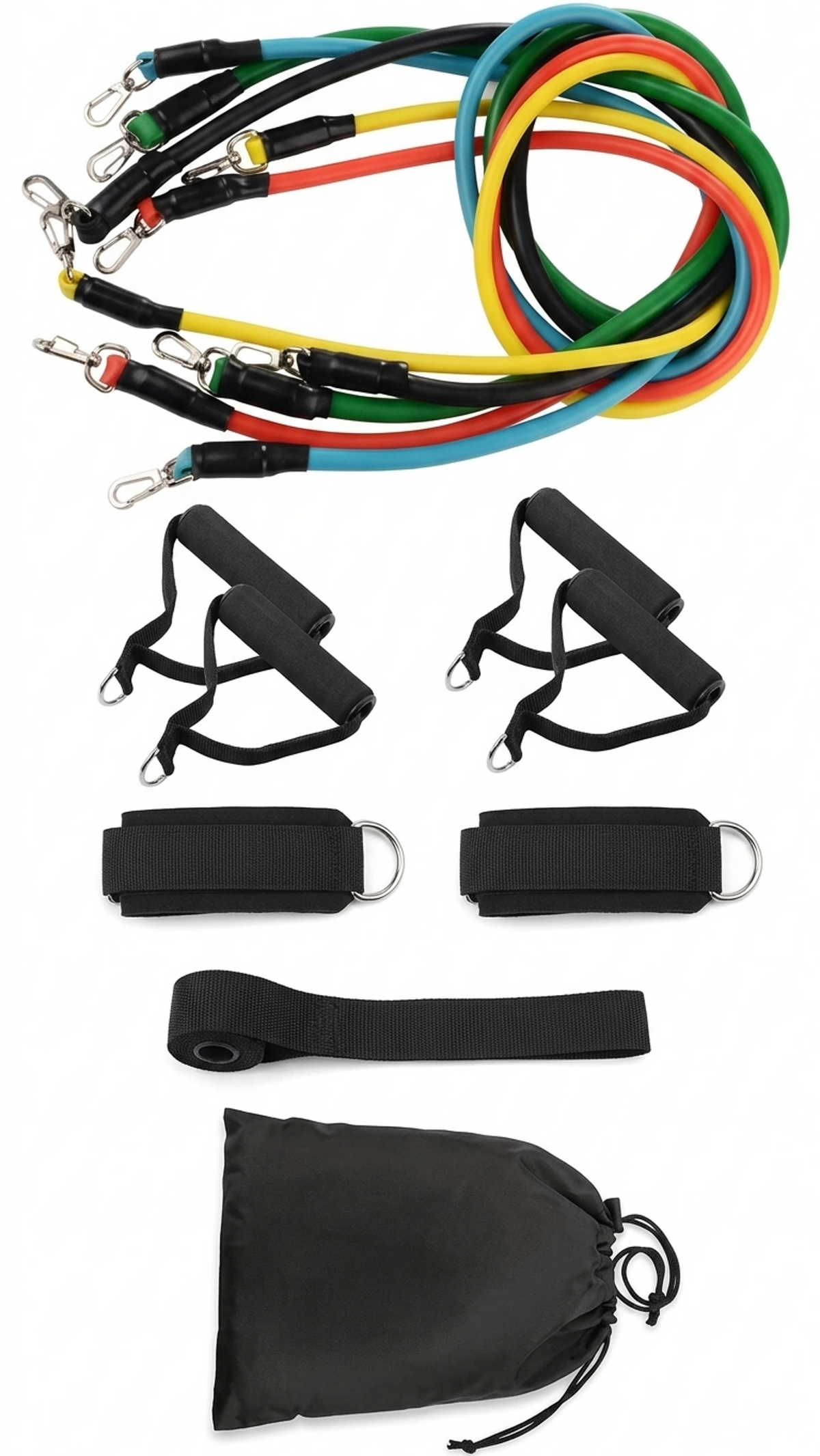 5-Piece Resistance Bands Set – Full Body Workout & Home Gym Exercise Kit