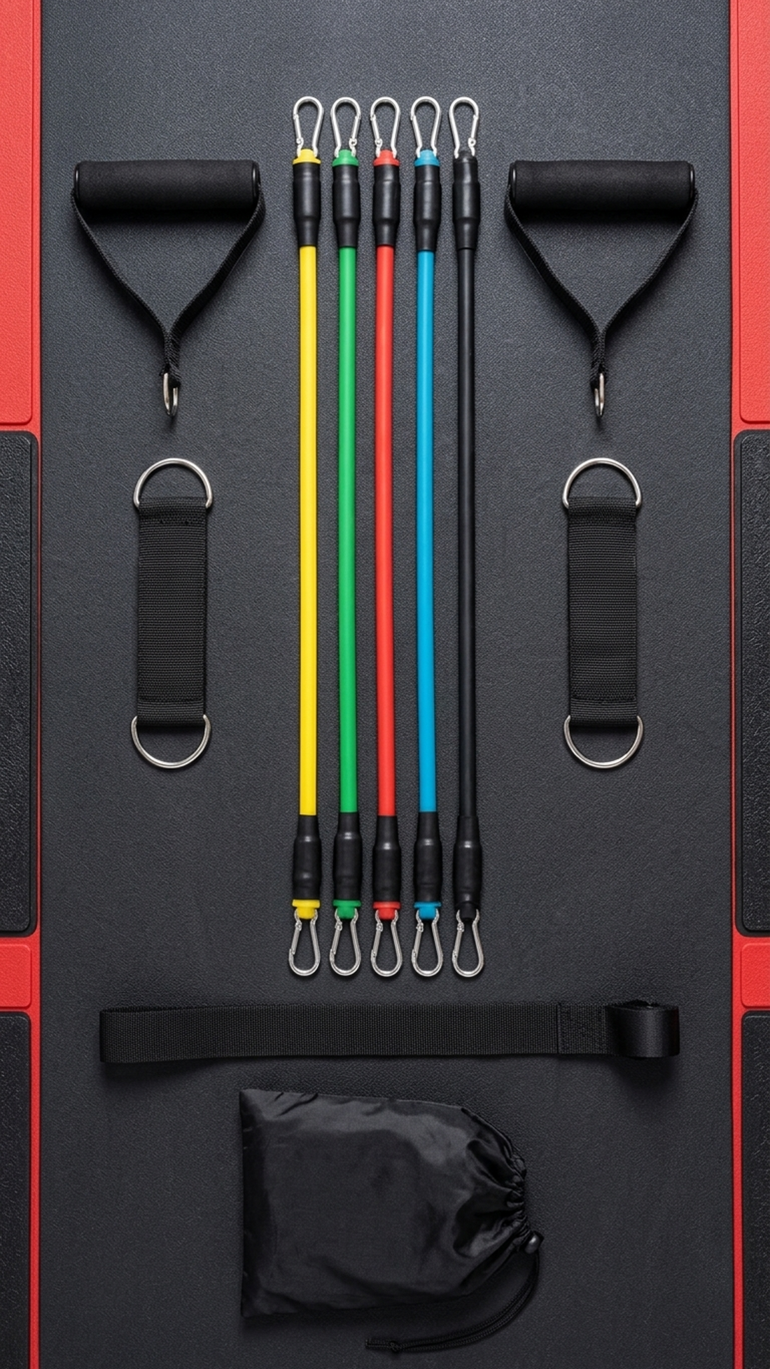5-Piece Resistance Bands Set – Full Body Workout & Home Gym Exercise Kit