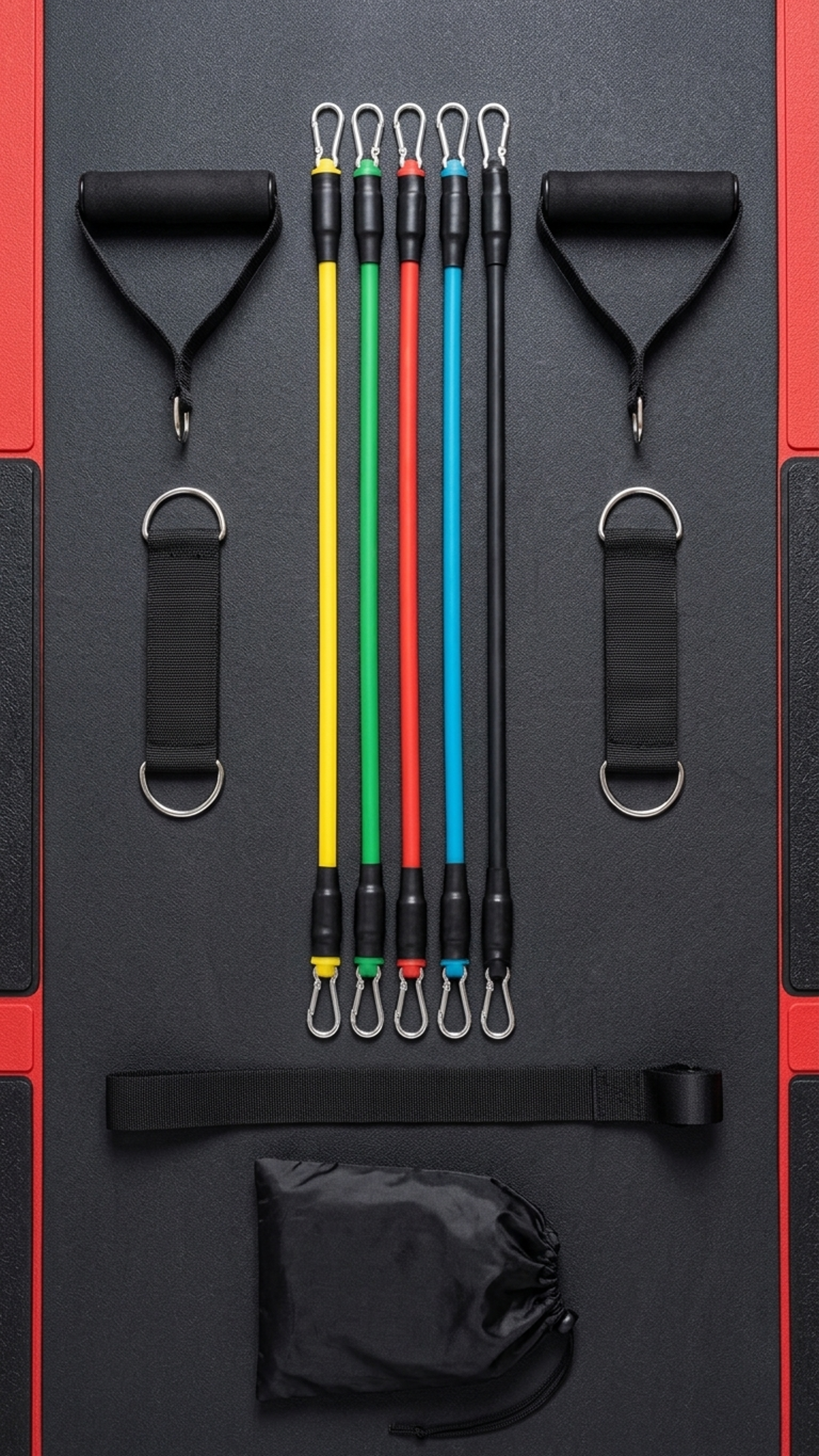 5-Piece Resistance Bands Set – Full Body Workout & Home Gym Exercise Kit